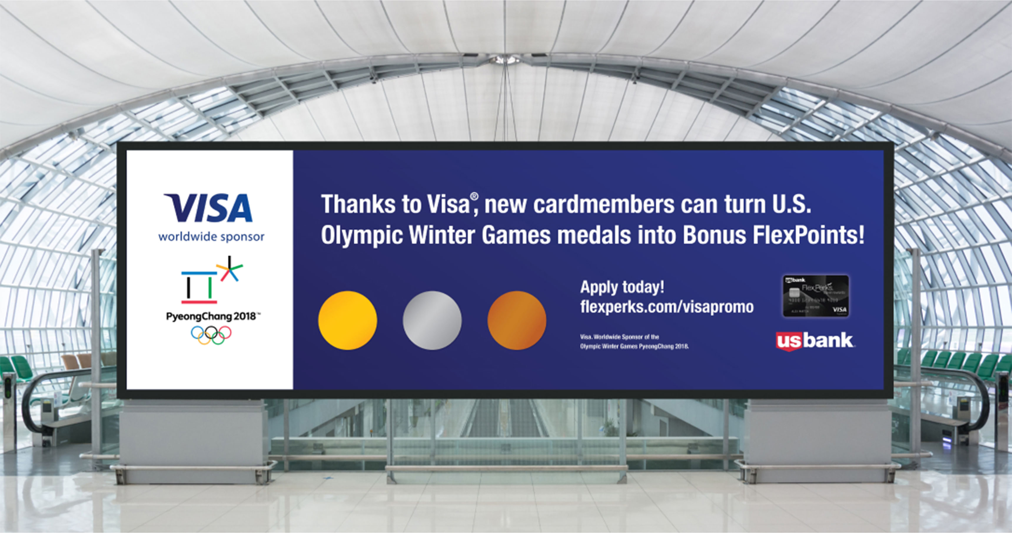 U.S. Bank out-of-home airport signage