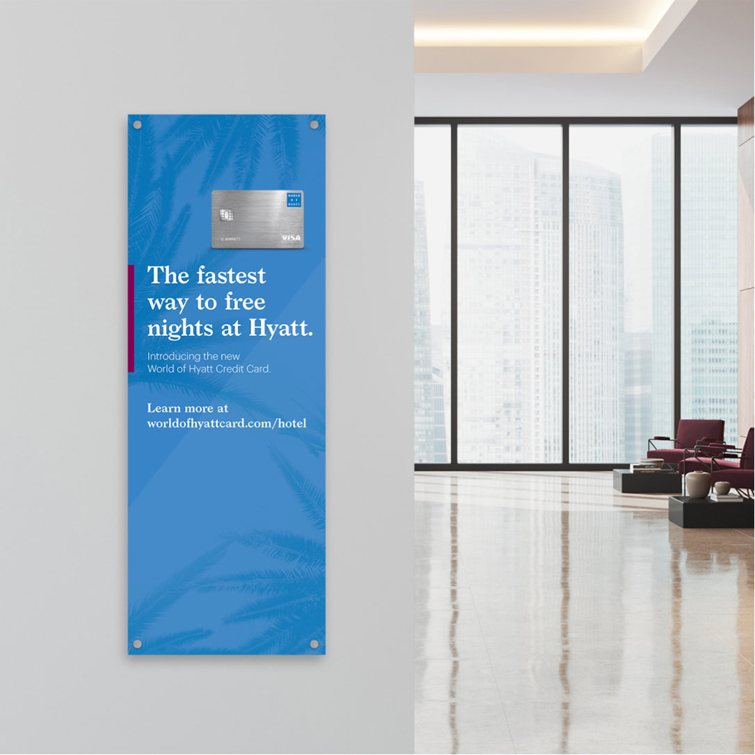 World of Hyatt on-property signage and marketing