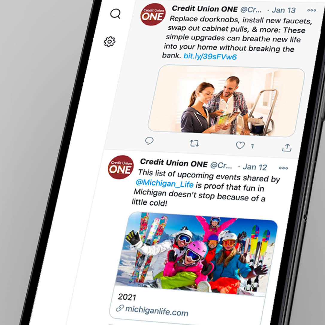 Credit Union ONE Organic Social Media Content