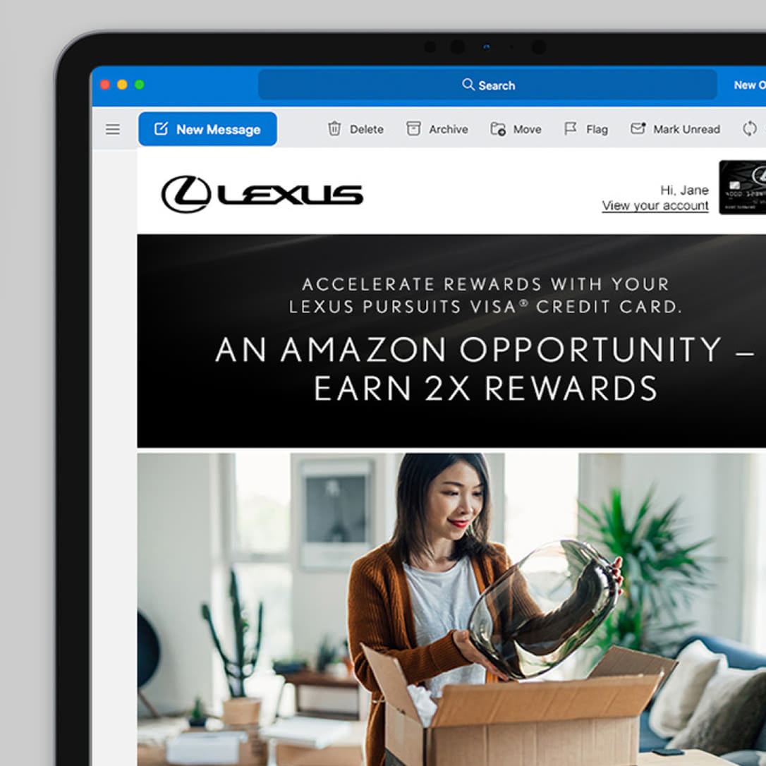 Lexus Visa Card Amazon Offer Email creative