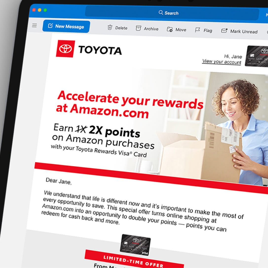 Toyota Visa Card Amazon Offer Email creative