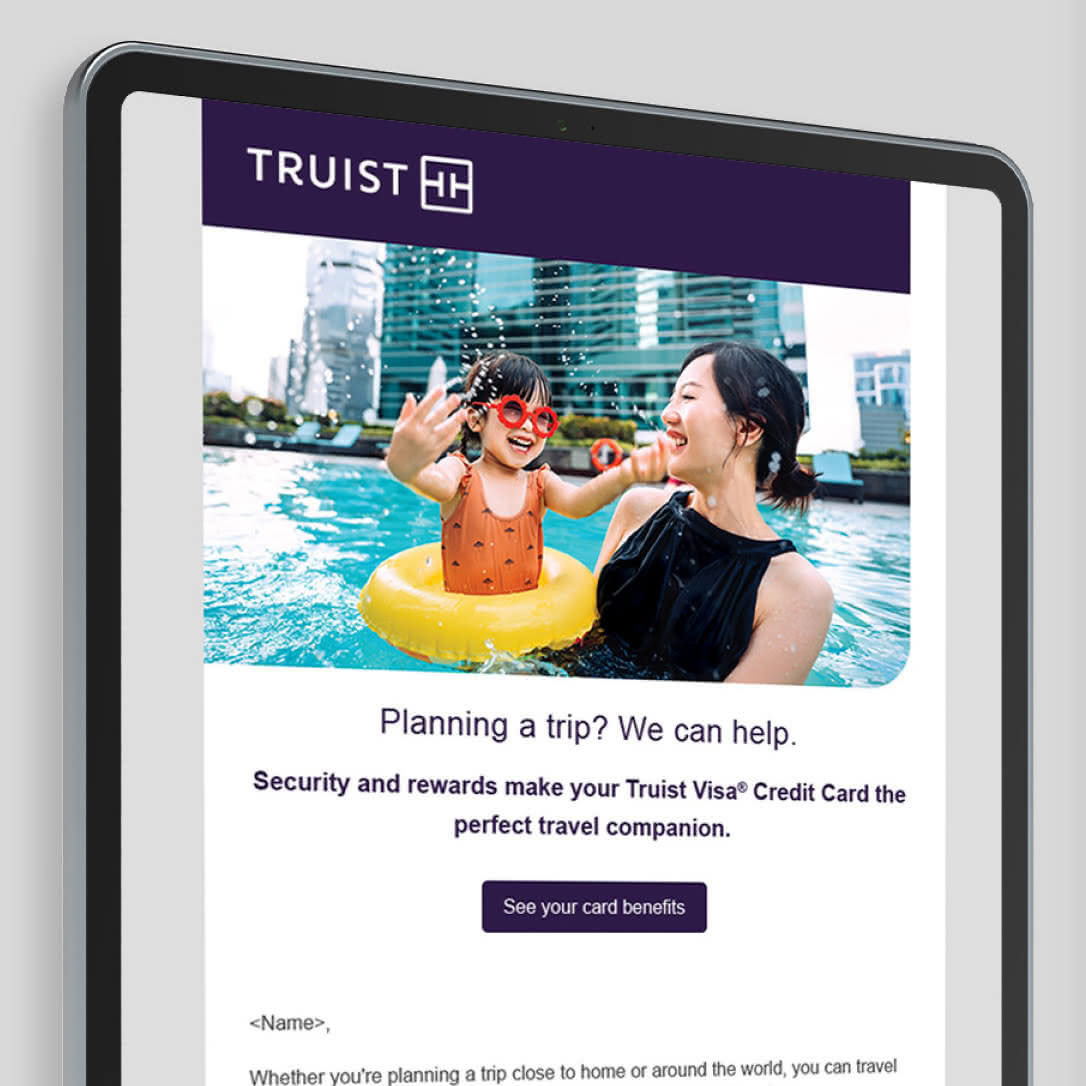 Truist Visa card email creative