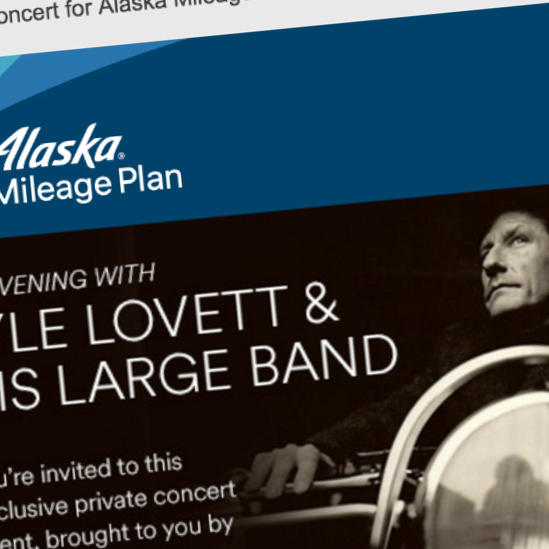Alaska Airlines Concert Series Invite Email