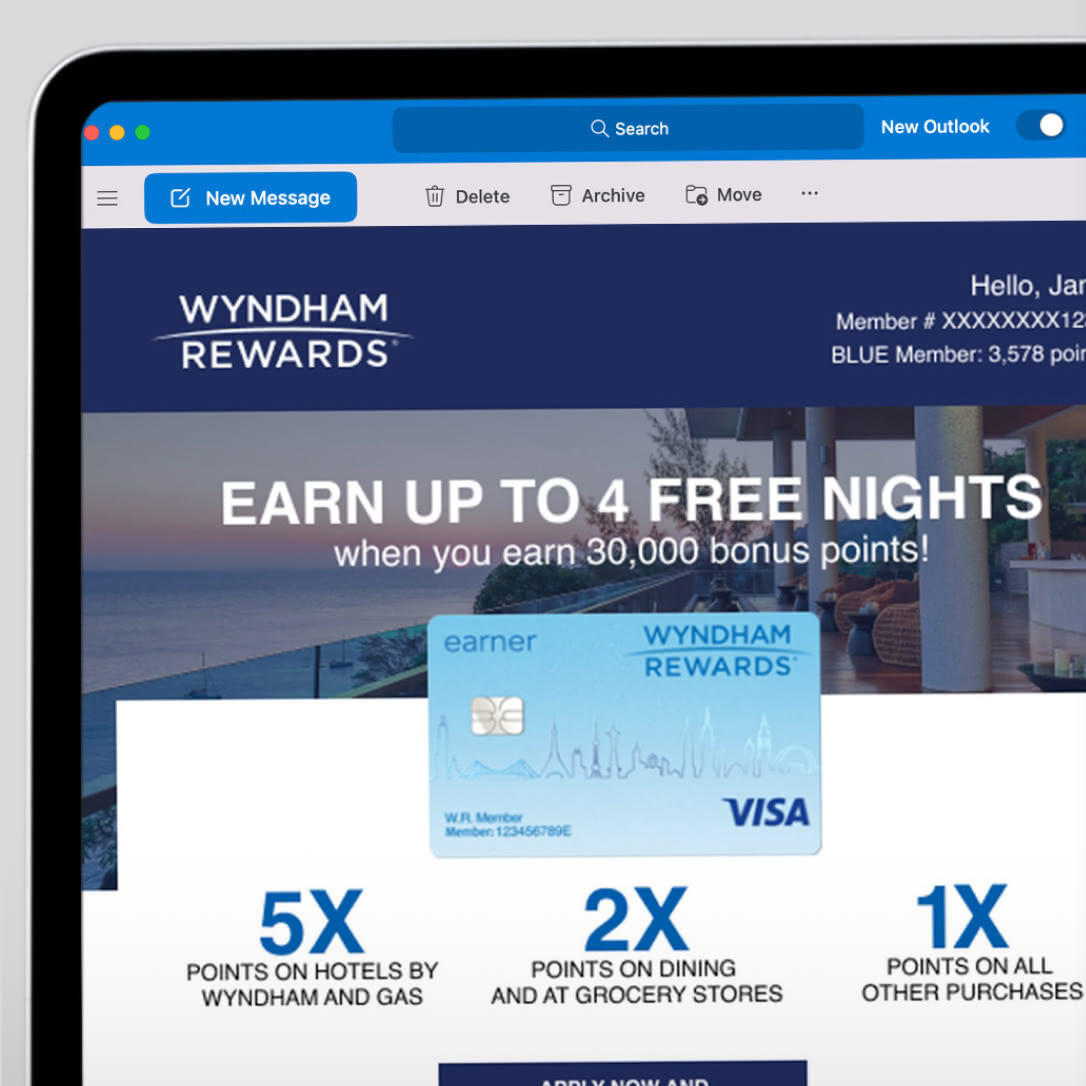 Visa Wyndham Rewards Acquisition Email