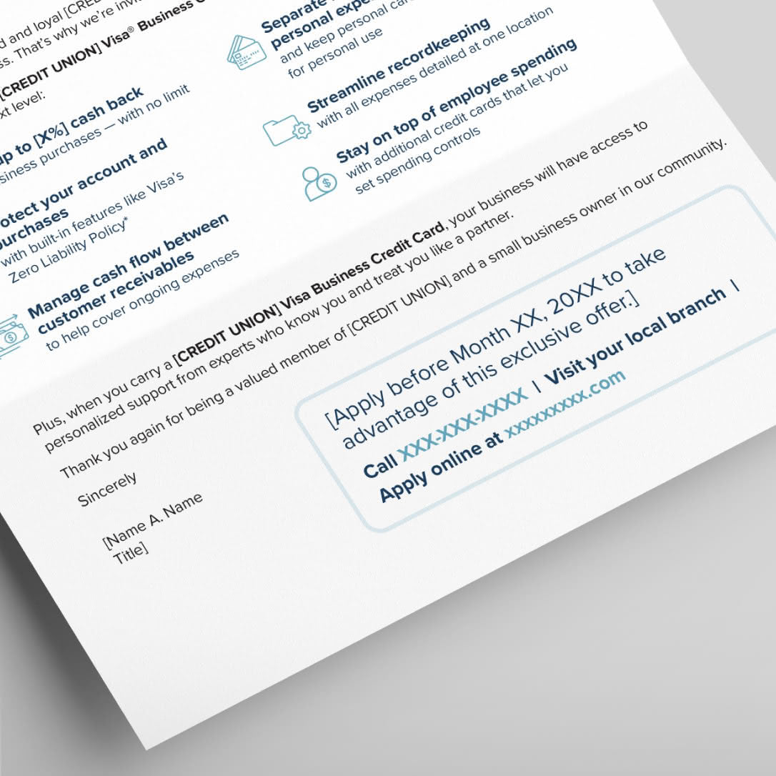 Visa Velera/PSCU Small Business Cross-Sell Materials