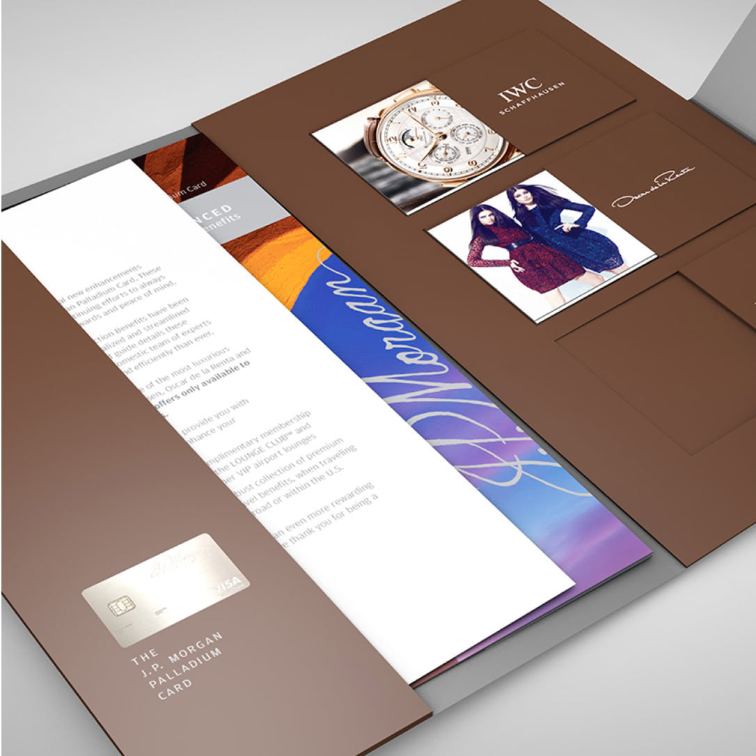 J.P. Morgan card carrier welcome kit