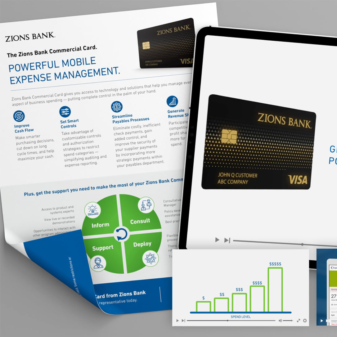 Zions Bank Commercial Card marketing materials