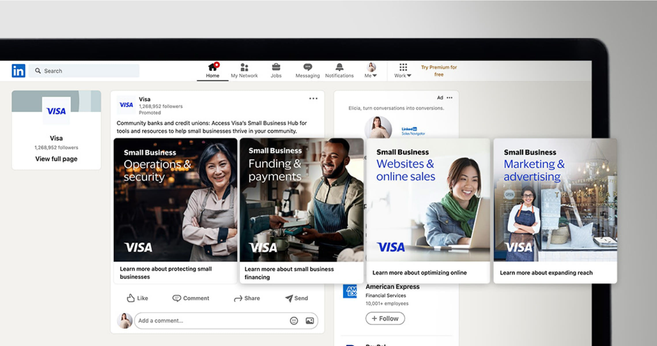Visa Community Issuer LinkedIn Campaign Materials