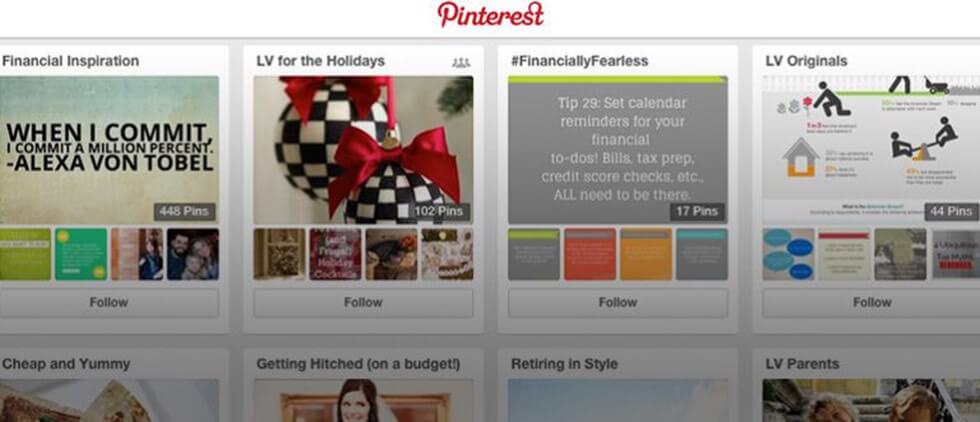 pinterest for financial services