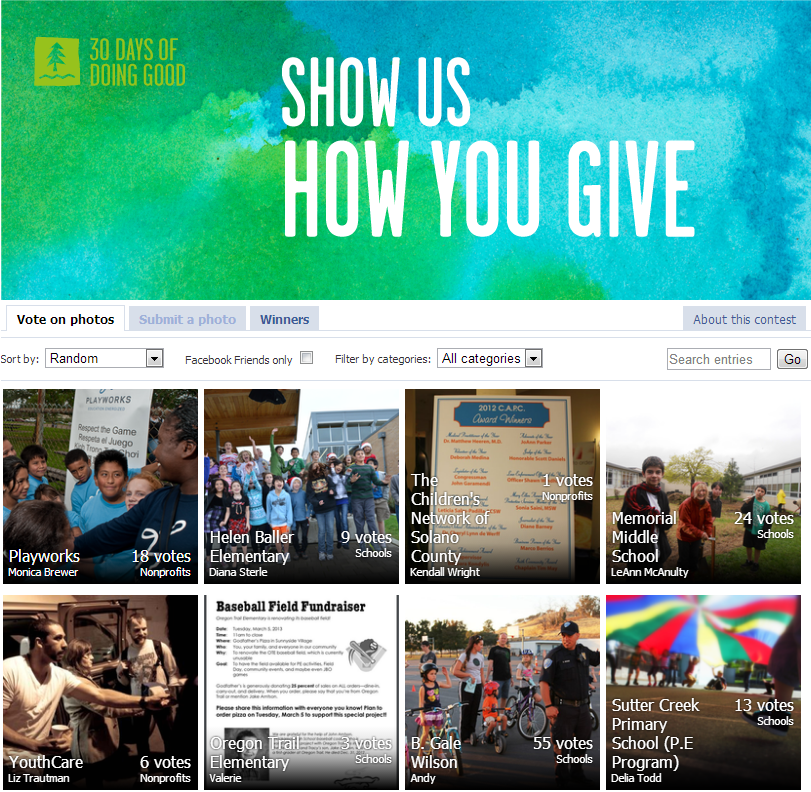 Umpqua Bank's "Show Us How You Give" social promotion