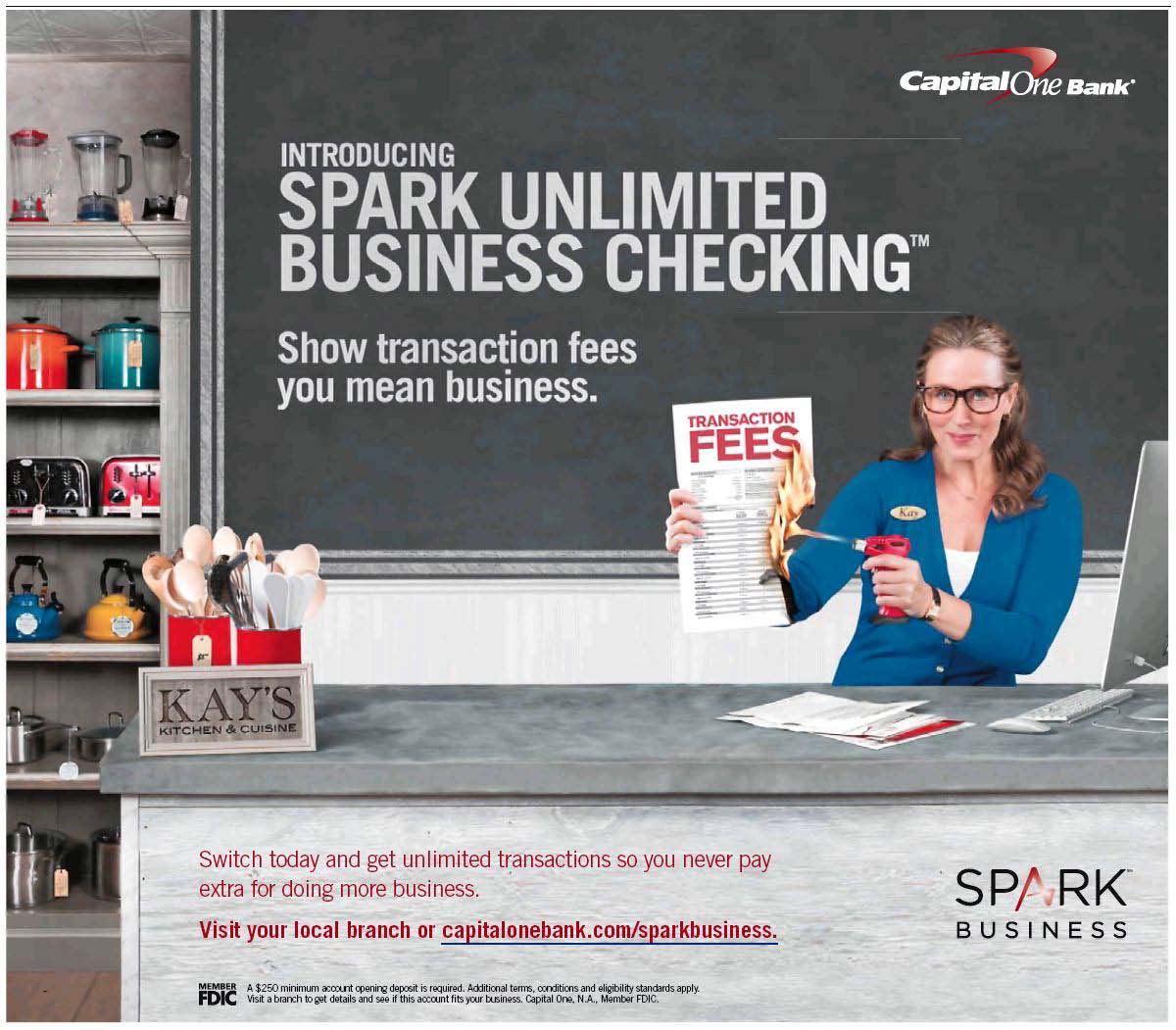 Direct mail offer for Spark-branded business checking from Capital One