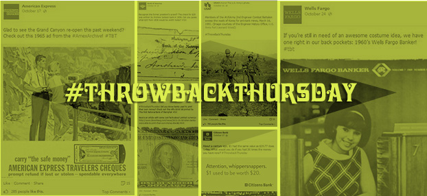 Banks participate in throwback thursday #tbt social media meme