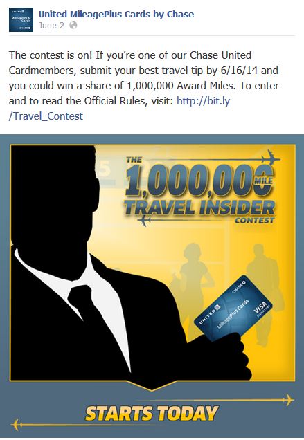 Social promotion from Chase for United MileagePlus Cards