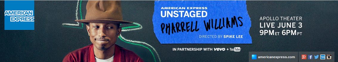American Express brands its YouTube channel with Pharrell concert info
