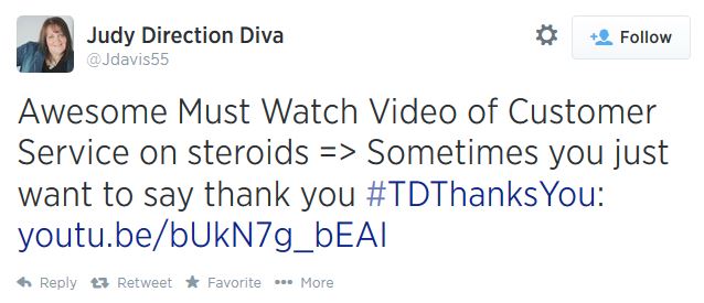 TDThanksYou response tweet2