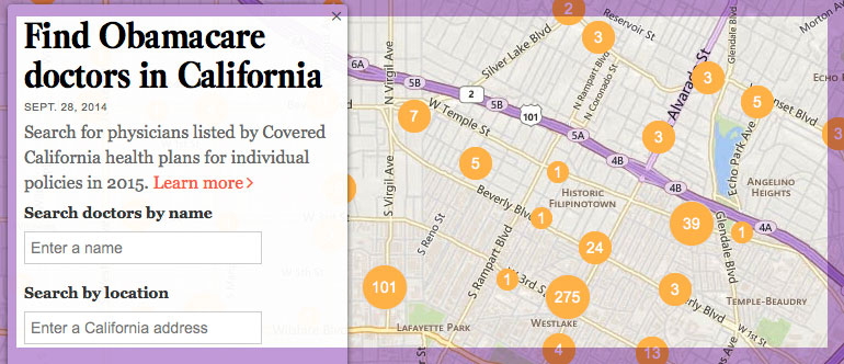 LA Times creates tool to find doctor on healthcare exchange