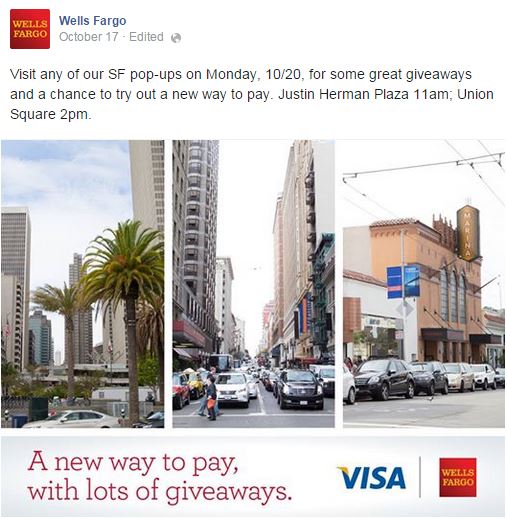 Wells Fargo uses social media and pop-up stores to launch Apple Pay