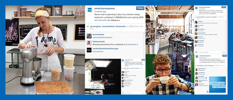 Customer takeover of American Express Instagram feed