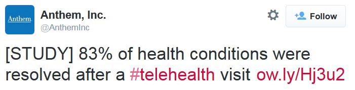 Anthem BCBS uses Twitter to educate consumers about telehealth