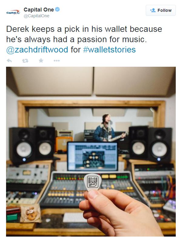 Content marketing trends - Capital One #walletstories on Twitter