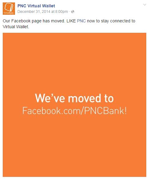 Content marketing trends - PNC merges its Facebook pages