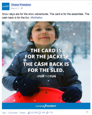 Chase Freedom #forthefun campaign on Facebook - Winter theme