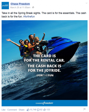 Chase Freedom #forthefun campaign on Facebook - Spring Break theme2