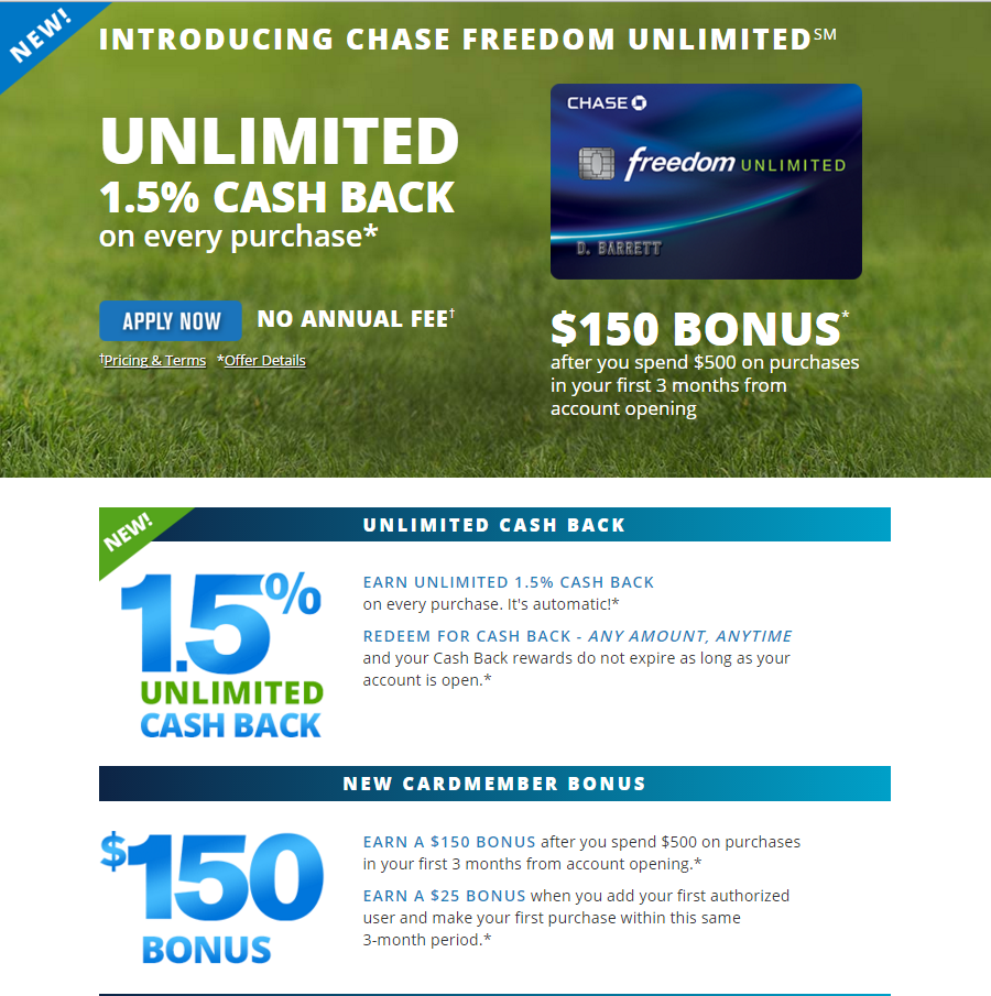 Chase Freedom Unlimited targets competitor's audience