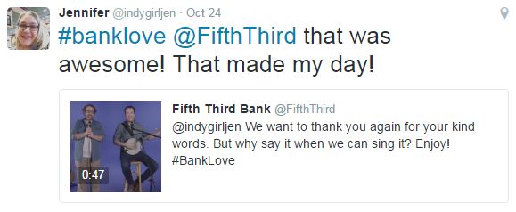 Fifth Third Bank song makes customer's day