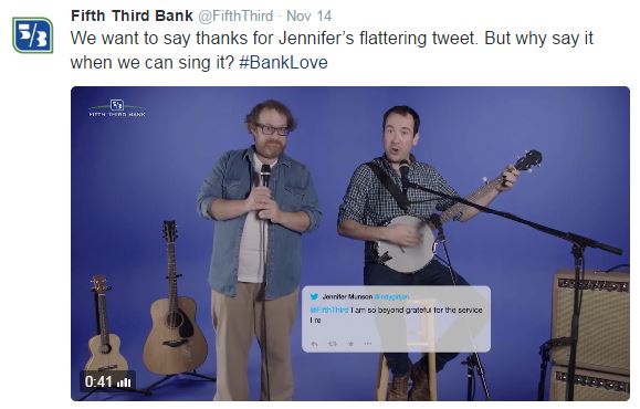 Fifth Third Bank duo sings customer feedback