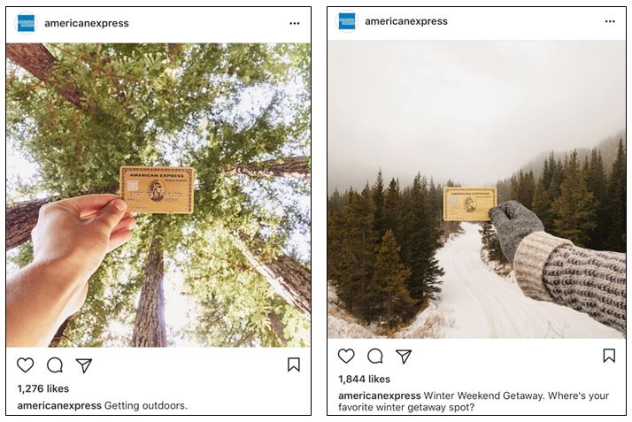 American Express photography matches Instagram aesthetic