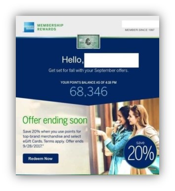 American Express rewards discount offer