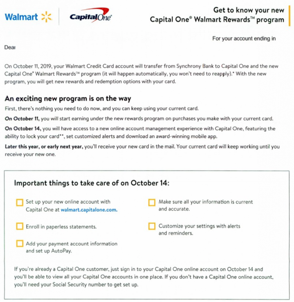 Capital One Walmart Rewards Credit Card Marketing Encourages Usage