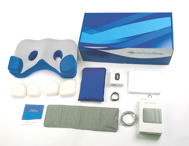 Airflow Sleep side pillow packaging and contents