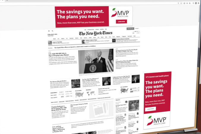 Two MVP banner ads shown on laptop