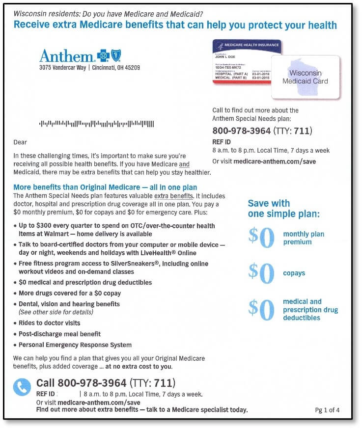 HC Insights - 2021 D-SNP plans direct mail creative - Anthem 