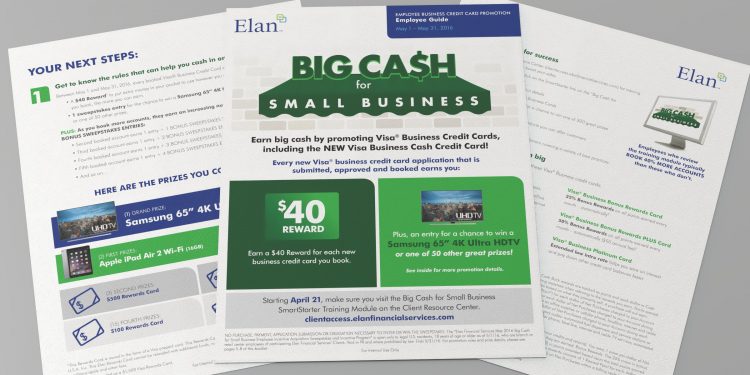 An Elan employee guide of the Big Cash for Business promotion