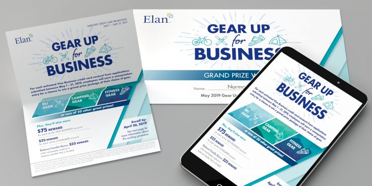 Gear up for Business Elan promos, a one sheet, landing page, and certificate