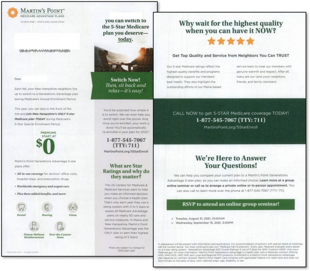 Preheat direct mail marketing example - letter package 