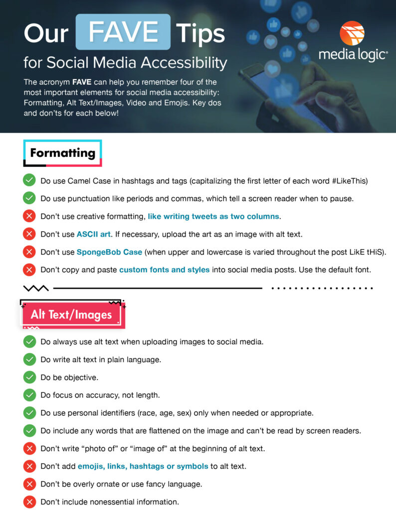 Media Logic Social Media Accessibility Tip Sheet