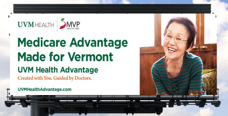 UVM/MVP billboard promoting new Medicare Advantage plan