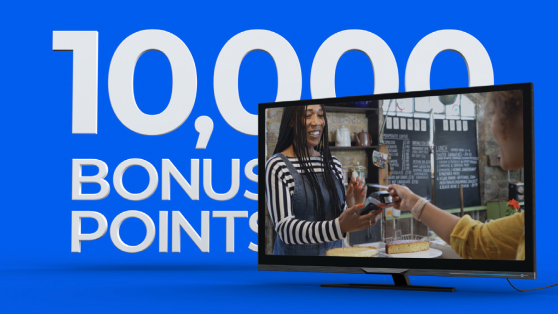 10,000 bonus points - still-frame from video relaunch co-brand card