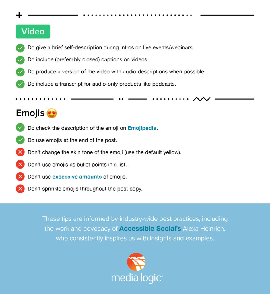 Media Logic Social Media Accessibility Tip Sheet