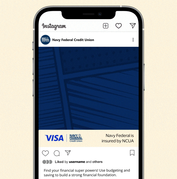 An animated instagram social post for Visa Marvel