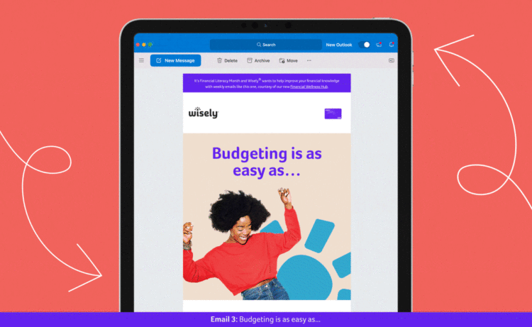 Email 3: Budgeting is as easy as... In the third email, consumers had a chance to guess and check their understanding of the best budgeting breakdown, with the answers popping up in the animation.