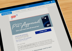 Bread Financial AAA email with Pre-Approved messaging