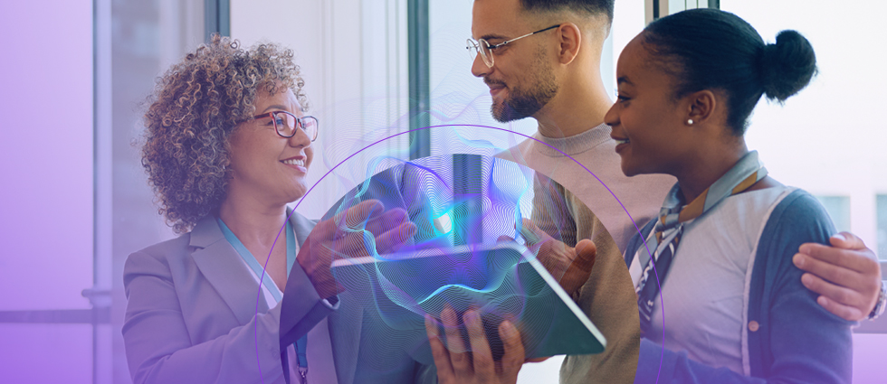 Bank staff using AI